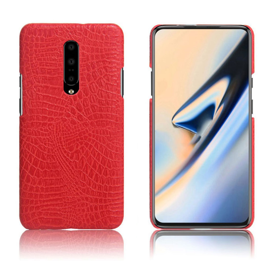 KSQ OnePlus 7 Pro crocodile skin leather case - Red
