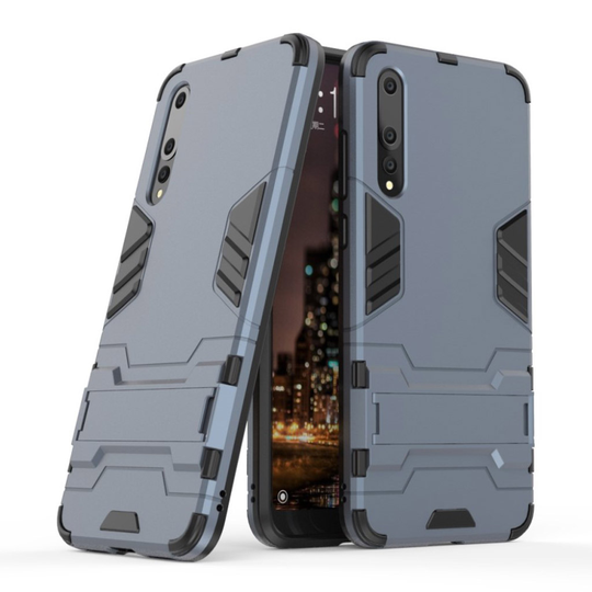 Huawei P20 Pro Guard PC TPU Hybrid Puhelin Kuori Kickstand - Tumman Sininen