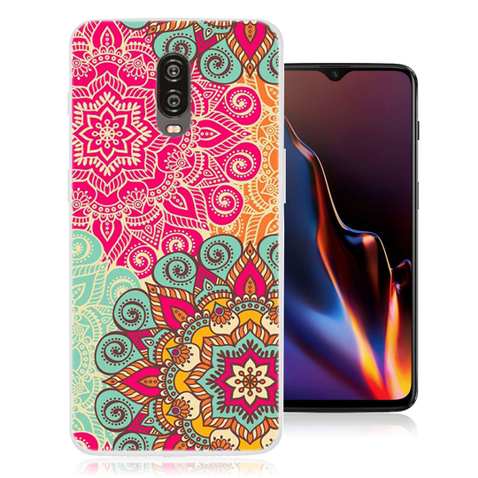 OnePlus 6T kuviollinen silikooni muovinen takasuoja kuori - Uniikit Kukat