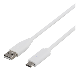 USB 2.0 -kaapeli, Type A - Type C Uros, 2 M, Valkoinen