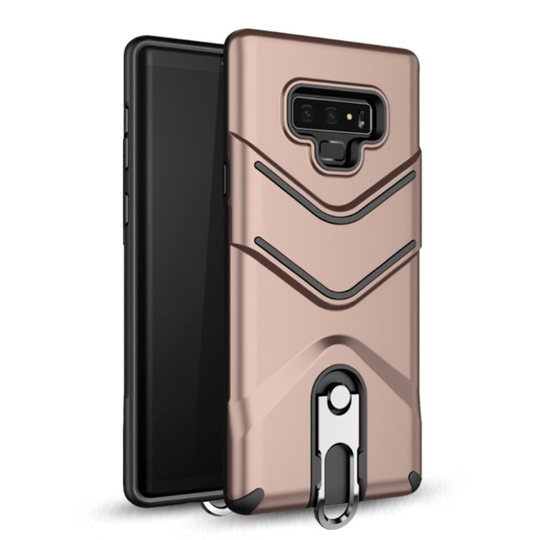 Samsung Galaxy Note9 Ohueesti Muotoiltu Muovi Takasuoja Kuori Jalkatuella - Ruusu Kulta