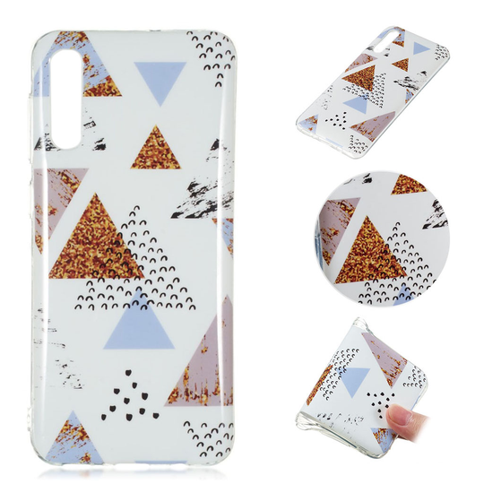 Marble Samsung Galaxy A50 kuoret - Kolmiokuvio marmori