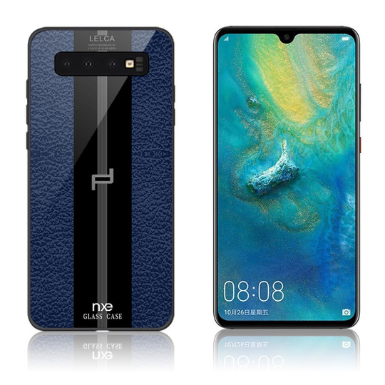NXE LELCA Samsung Galaxy S10e lasi pintainen suojakotelo - Sininen