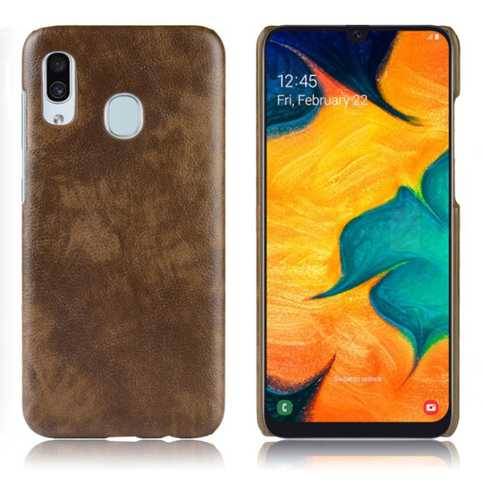 Samsung Galaxy A40 litchi coated case - Brown