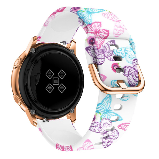 20mm Samsung Galaxy Watch Active pattern silicone watch band - Vivid Butterfly