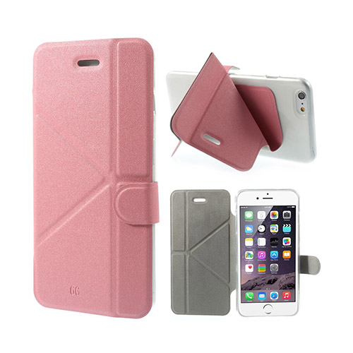 Origami (Vaaleanpunainen) iPhone 6 Plus Nahkakotelo