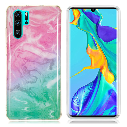 Huawei P30 Pro marmori kuosinen joustava suojakotelo - Malli F
