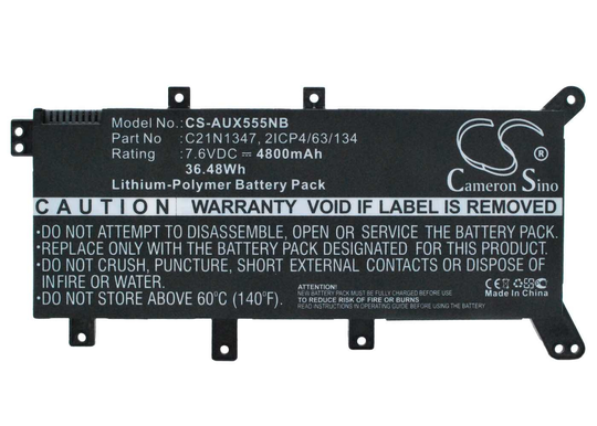 Asus A555L / F555 / F555L akku 4800 mAh