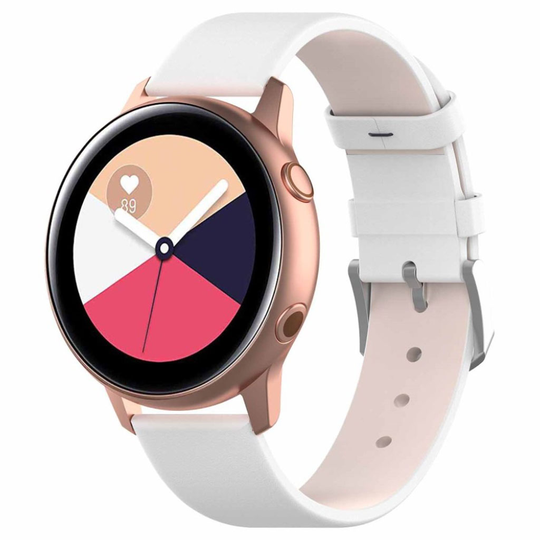 20mm Samsung Galaxy Watch Active leather watch band - White