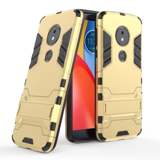 Motorola Moto G6 Play TPU Hybriidi Takaosa Suoja missä Jalkatuki - Kulta