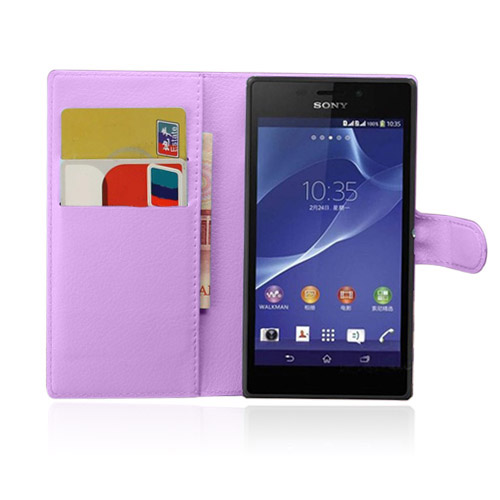 Jensen Sony Xperia M2 Aqua Nahkakotelo - Violetti