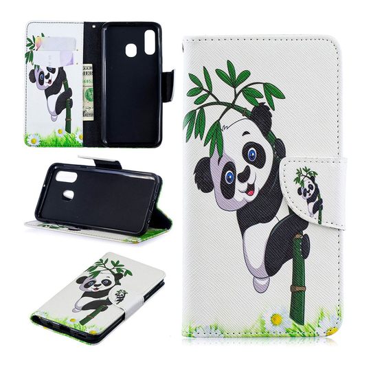 Samsung Galaxy A40 pattern leather case - Lovely Panda