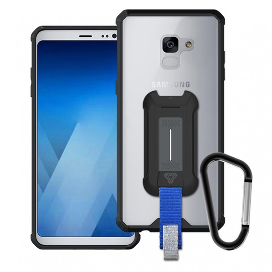 Armor-X BX2 Iskunkestävä suojakotelo Samsung Galaxy A8+ 2018 läpinäkyvä / musta