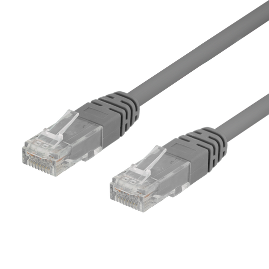 U/UTP Cat6 Laitekaapeli, 1m, 250MHz, Delta-certifioitu, LSZH, 50 Kpl Pakkaus, Harmaa