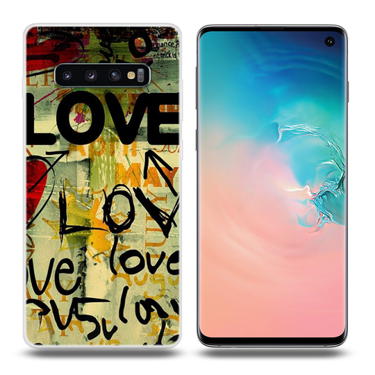Samsung Galaxy S10 Plus kuvioitu suojakotelo - LOVE kuvioitu
