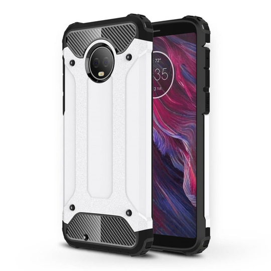 Motorola Moto G6 armor guard hybrid case - White