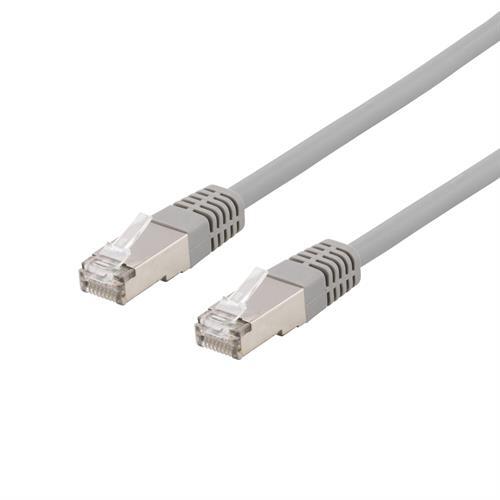 S/FTP Cat6 Suojattu Laitekaapeli Ja Sukka, 0,5m, 250MHz, Delta-sertifioitu, LSZH, Harmaa.