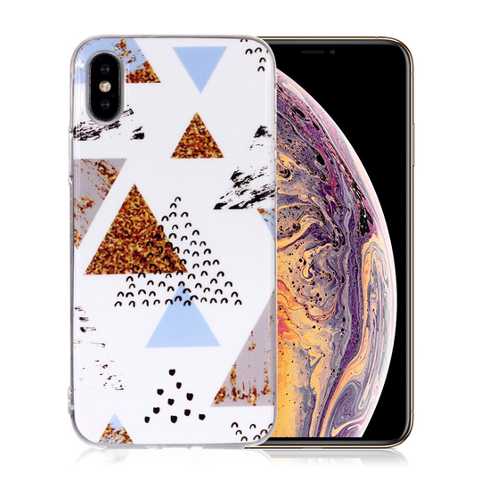 iPhone Xs Max IMD marmori kuviollinen silikooni muovinen pehmeä takasuoja kuori - Tyyli R