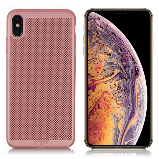 iPhone Xs Max MOFI kova muovinen takasuoja kuori lämmöneristys suojalla - Ruusu Kulta