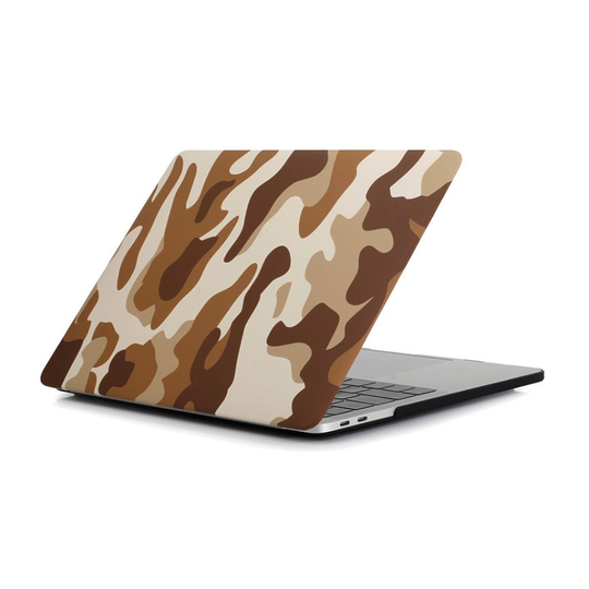 MacBook Pro 13 Touchbar Kuvallinen Kova Muovi Suoja Kuori - Camo Ruskea