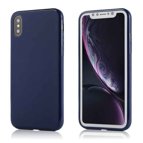 iPhone Xr SULADA silikooni muovinen magneettinen takasuoja kuori - Tumman Sininen