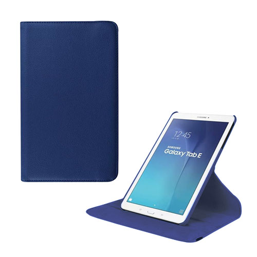Jessen Samsung Galaxy Tab E 9.6 Nahkakotelo Kääntyvällä Standillä - Tummansininen