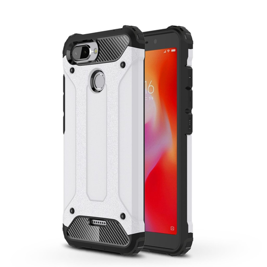 Xiaomi Redmi 6 Kilpi kova hybriidi muovinen takasuoja kuori - Valkoinen