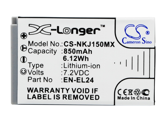 Nikon EN-EL24 VFB11901 akku 850 mAh