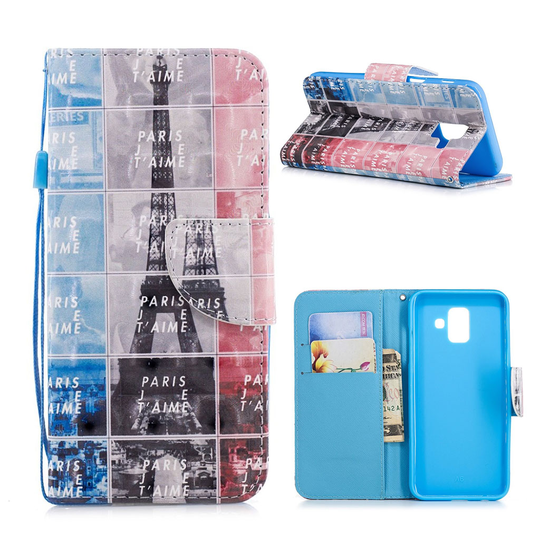Samsung Galaxy A6 (2018) light spot leather flip case - Eiffel Tower