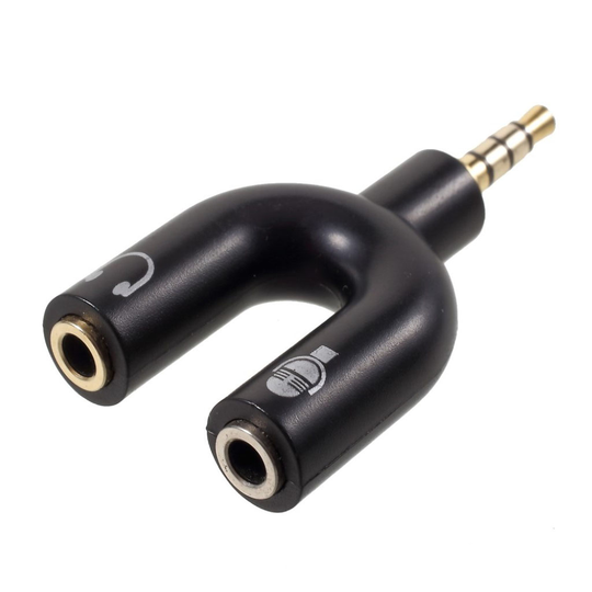 Universaali U-Muoto 3.5mm Stereo Audio Uros 2 Naaraaseen Kuuloke/Mikki Jaettu Adapteri - Universaali