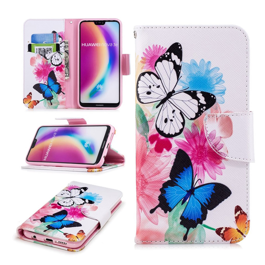 Huawei P20 Lite kuviollinen suojakotelo - Värikkäät perhoset