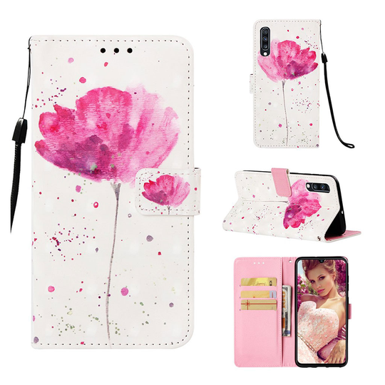 Samsung Galaxy A70 pattern leather case - Vivid Flower