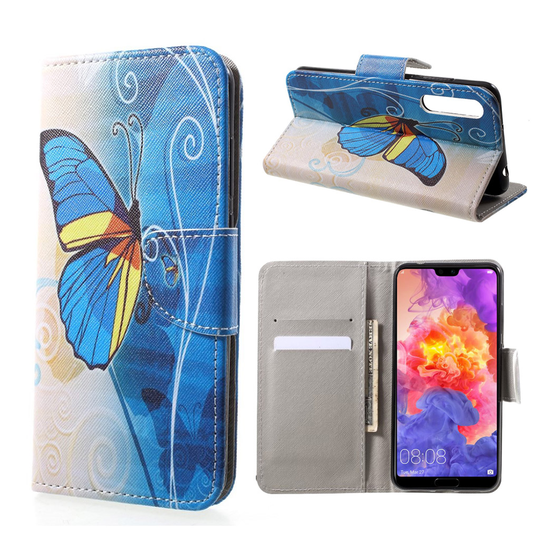 Huawei P20 Pro uniikki suojakotelo - Sininen perhonen