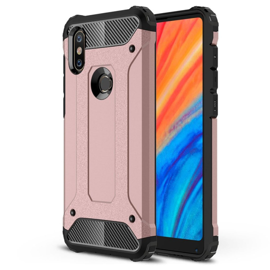Xiaomi Mi MIX 2S iskukestävä vahvistettu kova muovinen hybriidi takasuoja kuori - Ruusu Kulta