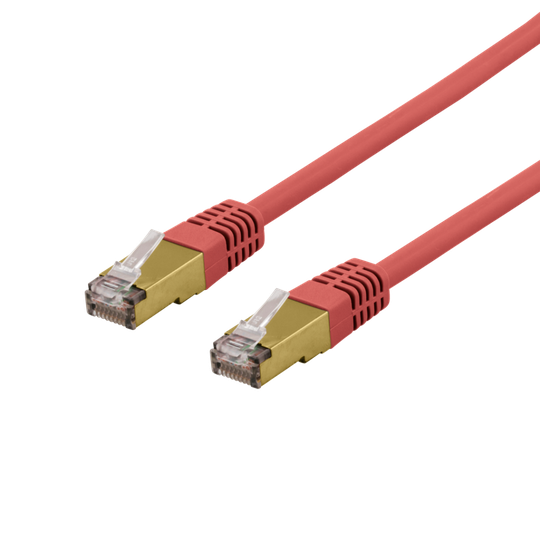 S/FTP Cat6a -laitekaapeli, 3 M, 500 MHz, Delta-sertifioitu, LSZH, Punainen