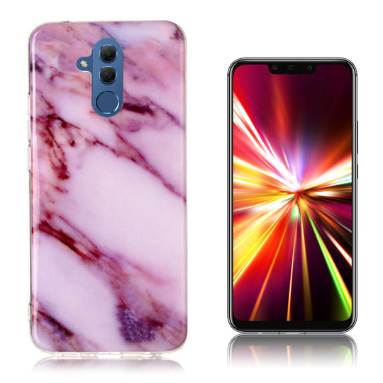 Huawei Mate 20 Lite marmori IMD kuviollinen silikooni muovinen joustava takasuoja kuori - Violetti