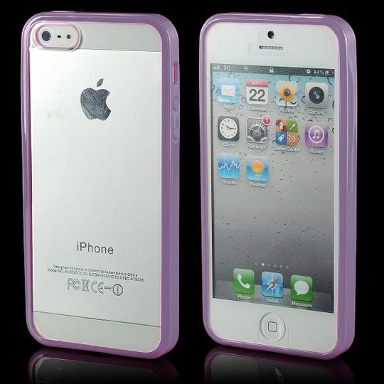 Läpikuultava Tausta (Vaaleanvioletti) iPhone 5 Bumper Suojakehys