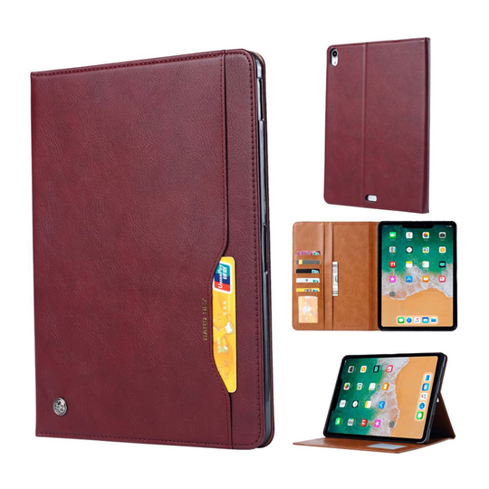 iPad Pro 11 inch (2018) monipuolinen taivutettava syneetti nahkainen suojakotelo - Viinin Punainen