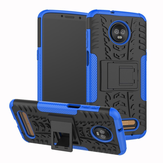 Motorola Moto Z3 Play Muovi TPU Hybriidi Rengas Takaosan Suojakuori - Sininen