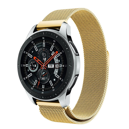 Samsung Galaxy Watch (46mm) milanese ruostumaton teräs kellon vaihdettava ranneke magneetilla - Kulta