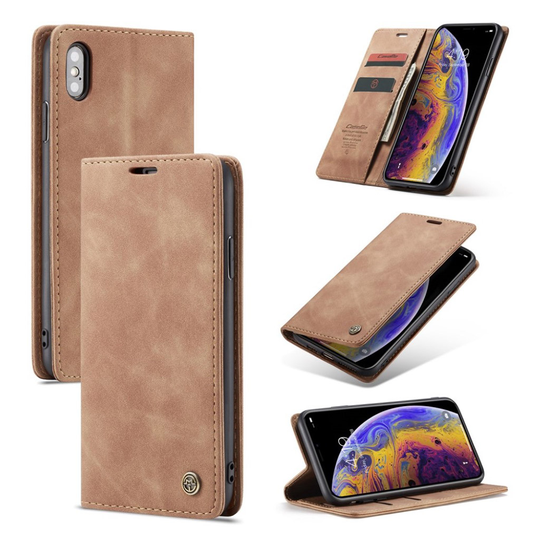 suojakoteloME iPhone Xs Max nahkainen suojakotelo - Khaki