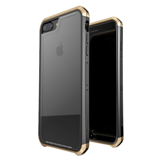 iPhone 7 Plus / 8 Plus LUPHIE Double Dragon Karkaistu Lasi Hybriidi Metalli Kehys Kuori - Kulta