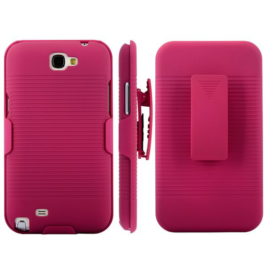 BeltClip KickStand (Kuuma Pinkki) Samsung Galaxy Note 2 Suojakuori