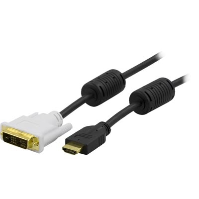 HDMI - DVI-kaapeli, Full HD Taajuudella 60 Hz, 19-pinninen Uros - DVI-D Single Link Uros, 1 M, Musta