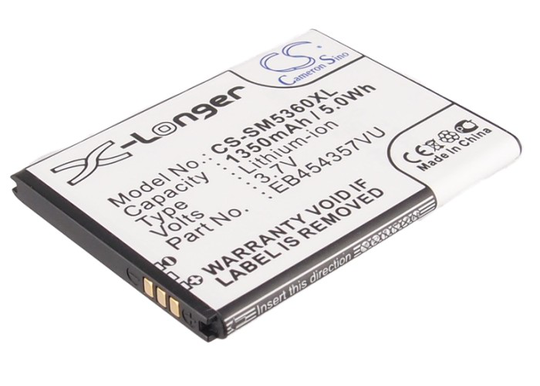 Samsung GT-S5360 Galaxy Y yhteensopiva akku 1350 mAh