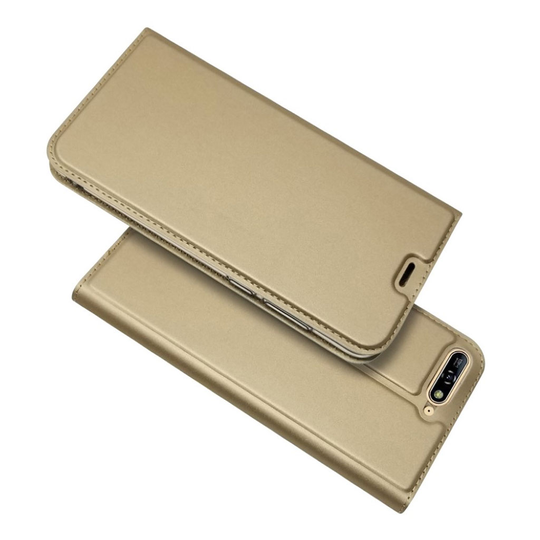Huawei Y6 2018 auto-absorbed nahkainen suojakotelo - Kulta