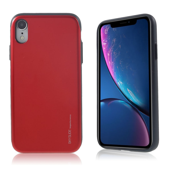 iPhone Xr MERCURY GOOSPERY sarjan hybriidi muovinen suojakuori missä kortti paikka - Punainen