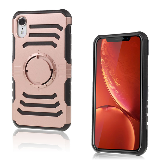 iPhone 9 Isku Kestävä Hybriidi Muovinen Takasuoja Kuori Magneetti Laatalla - Ruusu Kulta