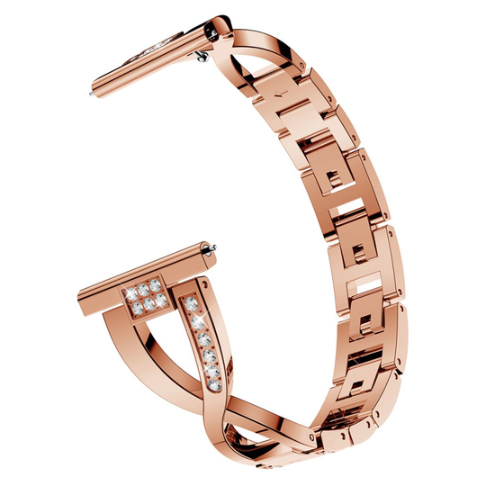 Samsung Galaxy Watch Active X-Shape rhinestone watch band - Rose Gold