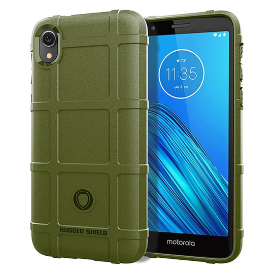 Rugged Shield Motorola Moto E6 kuoret - Armeijan vihreä